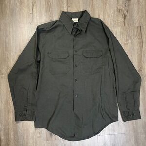 VTG JC Penny Big Mac Permanent Press Shirt Button Up Gray Work Vintage Large